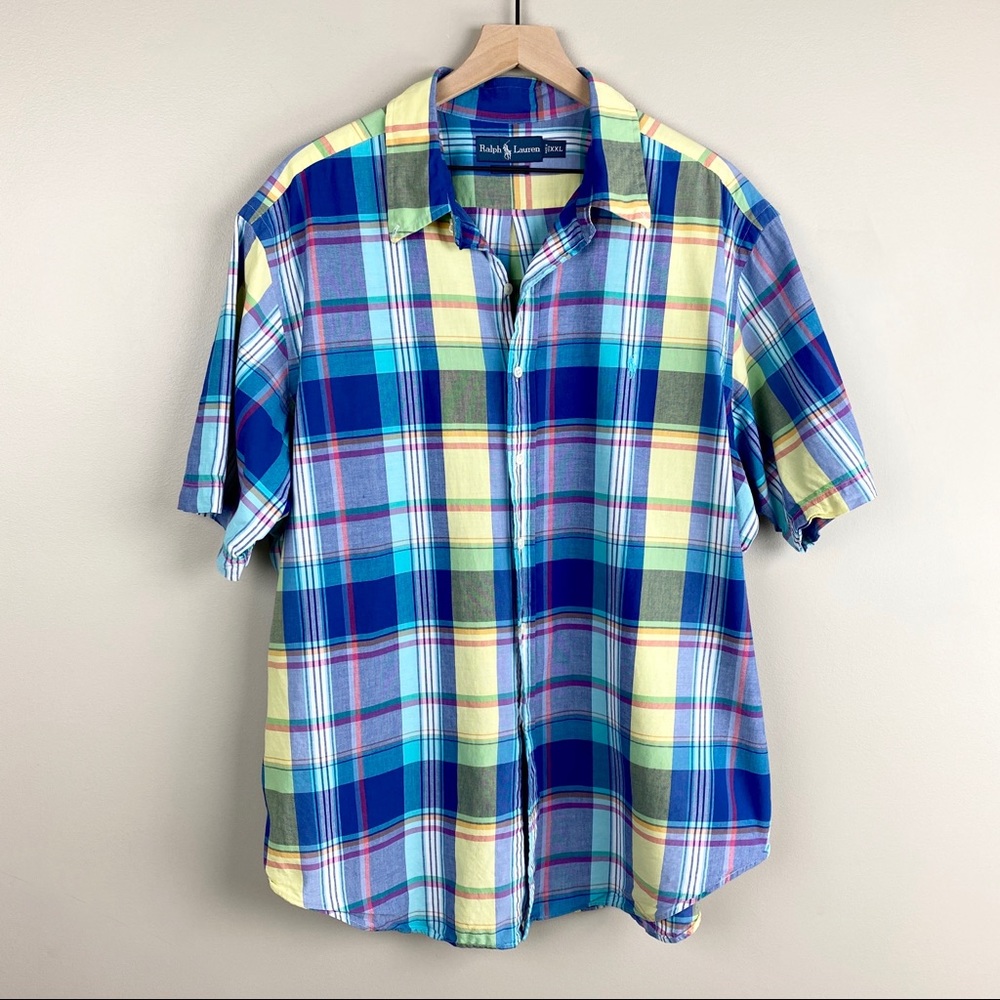 Ralph Lauren Plaid Short Sleeve Button Down Shirt